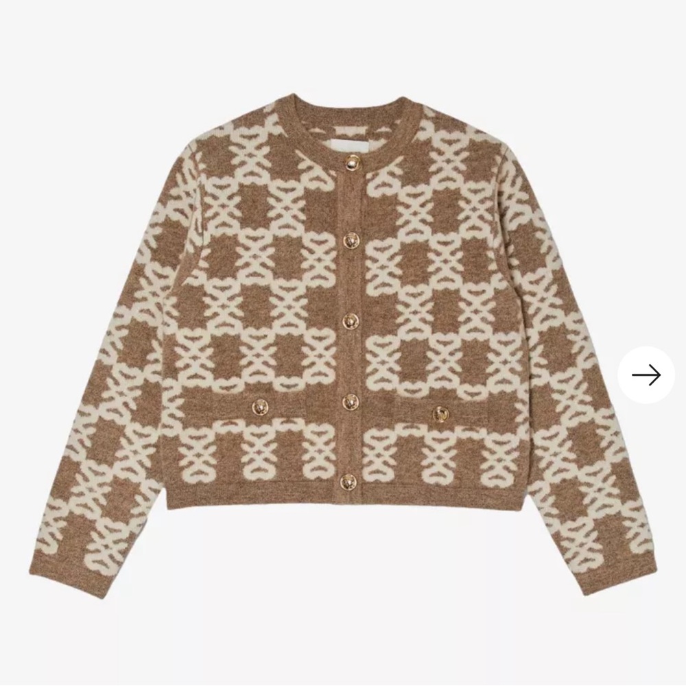 Sandro Monogram Knitted Cardigan